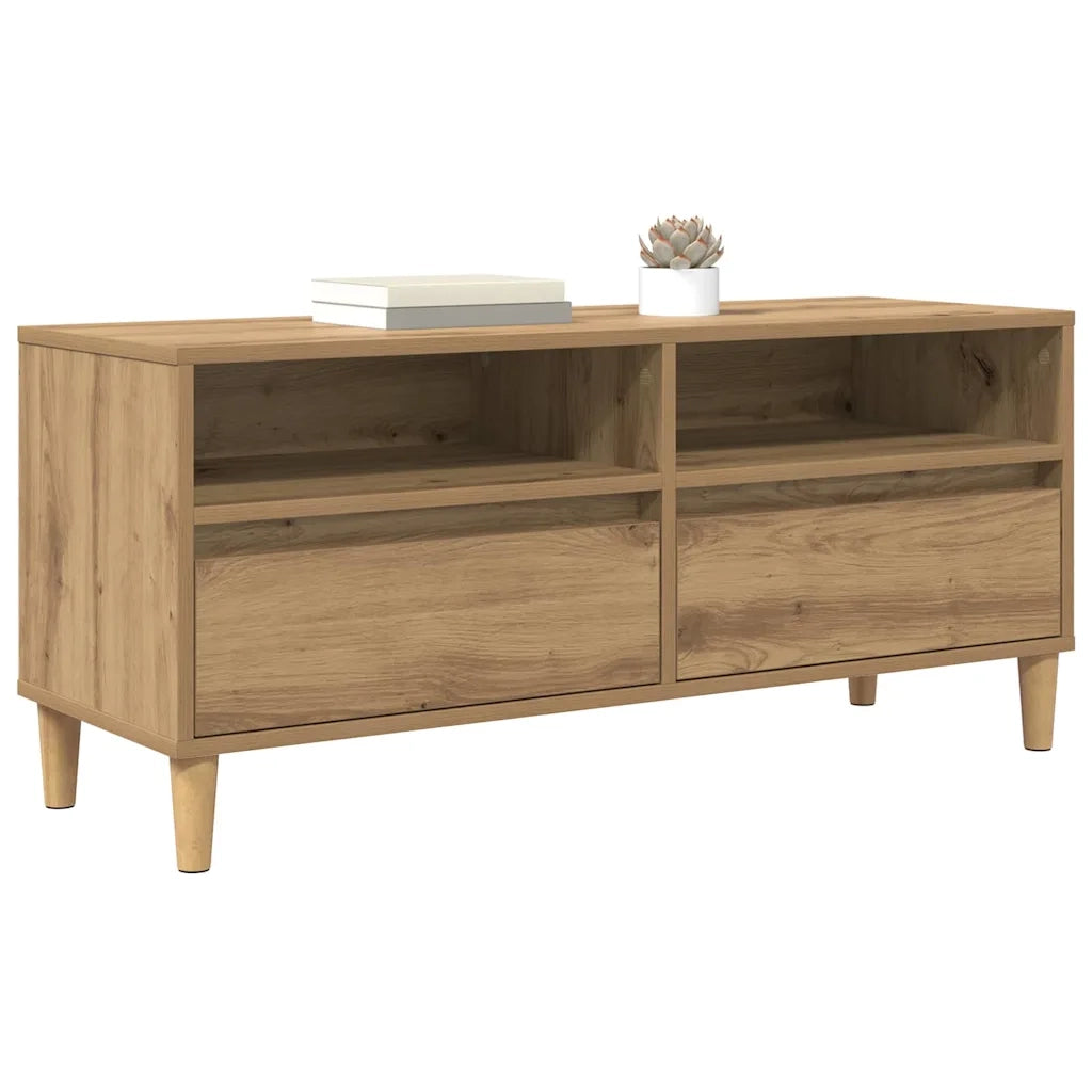 Mobile TV | Armadietto TV | Mobile Porta TV con cassetto Rovere artigianale 100 x 34,5 x 44,5 cm