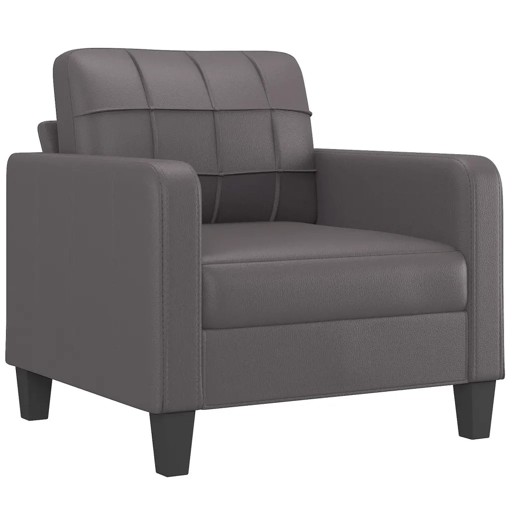 Set di Divani 3 pz con Cuscini Grigio in Similpelle 3201350