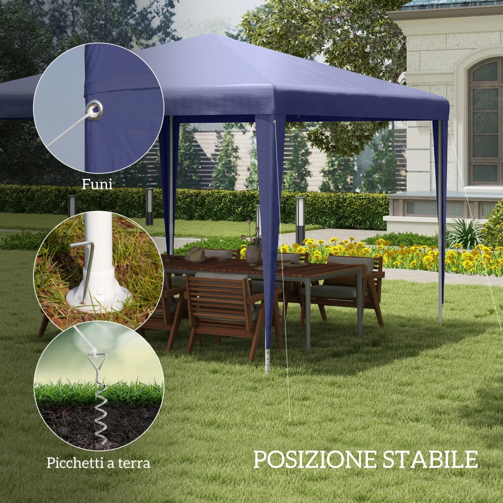 Gazebo Pieghevole 3x3 m ¨C Xylo ¨C Blu Anti UV Portatile Giardino