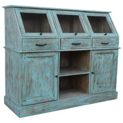 Credenza in legno blu 129x45x106