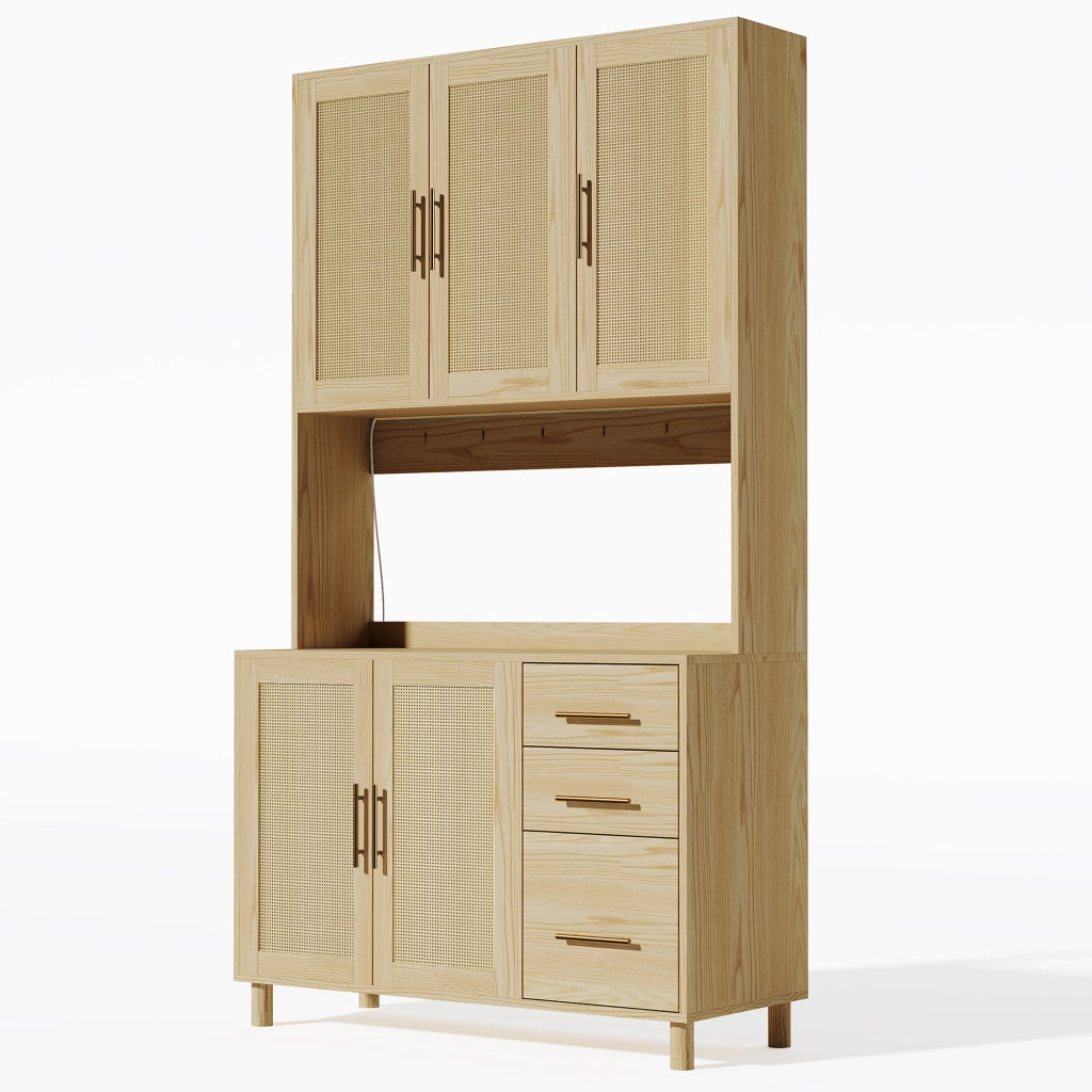 Credenza Buffet con LED, Cassetti e Ripiani ¨C MINIMAL ¨C Bianco/Oro, 183 cm