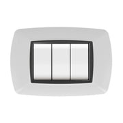 PLACCA LIFE LIVING PLAST BIANCO 7P CORNICE NERO