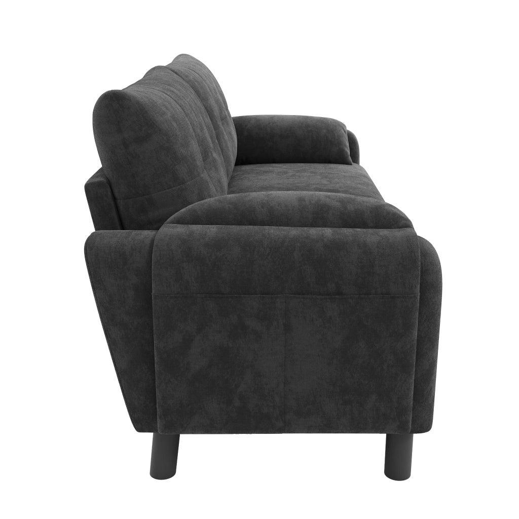 Divano moderno 2 posti - Zephmum - Tessuto chenille, cuscini spessi, design scandinavo, Grigio