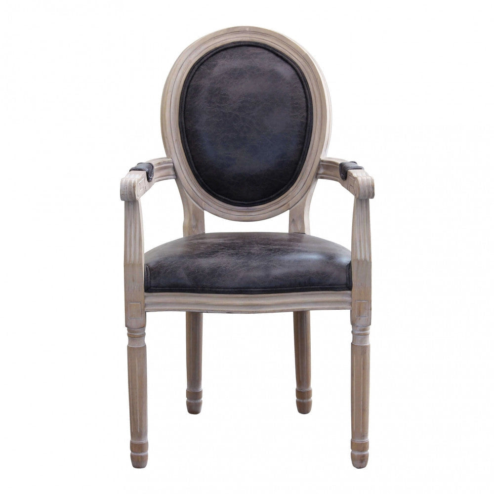 Poltrona Constance in Ecopelle Nera 55x46x96 h cm in Similpelle Nero