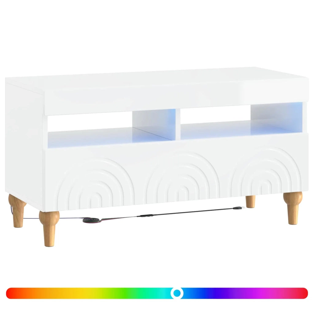 Mobile TV LED Bianco Lucido Legno ingegnerizzato 896339
