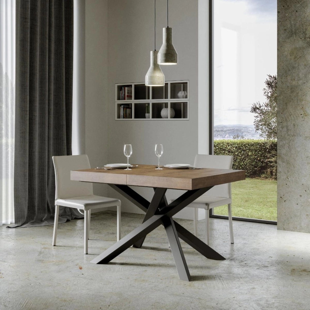 Tavolo allungabile 90x140/400 cm Volta noce telaio Antracite