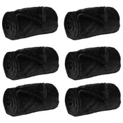 Coperte da Pile 6 pz Nero 240 x 270 cm Panno