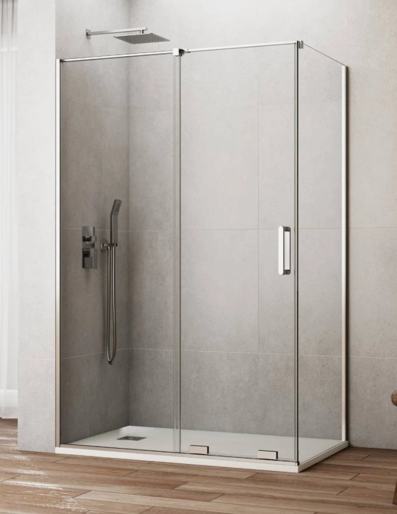 Box doccia CIRENE (KENNA) 1+1 con lato fisso laterale 120x70 cm Cromo Barra Parallela