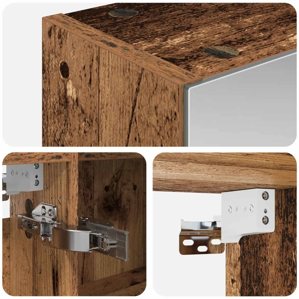 Mobiletto per specchio da bagno con lo scaffale Legno vecchio 889125