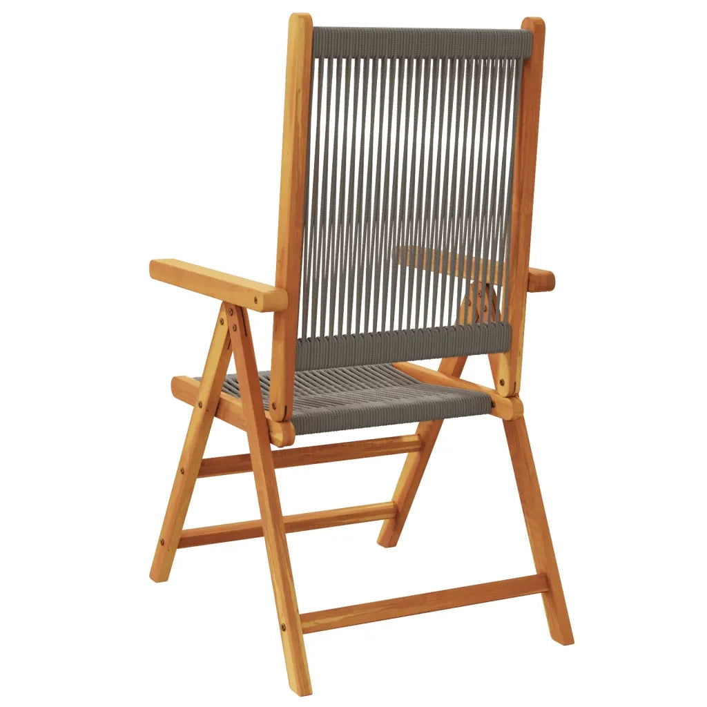 Sedie da Giardino Reclinabili 4pz Grigie Legno Massello Acacia