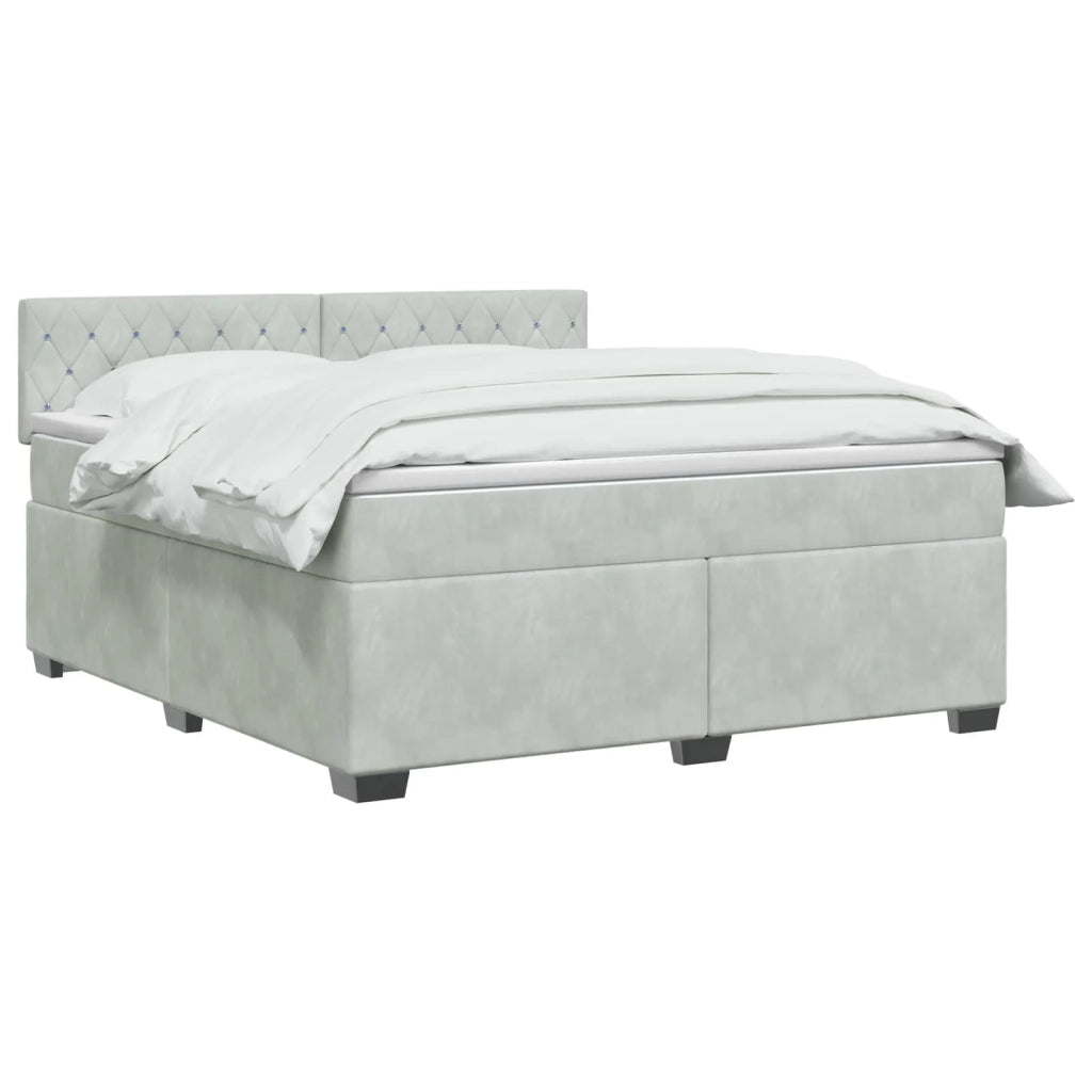 Letto box spring con materasso Grigio Chiaro 140 x 190 cm 3450704