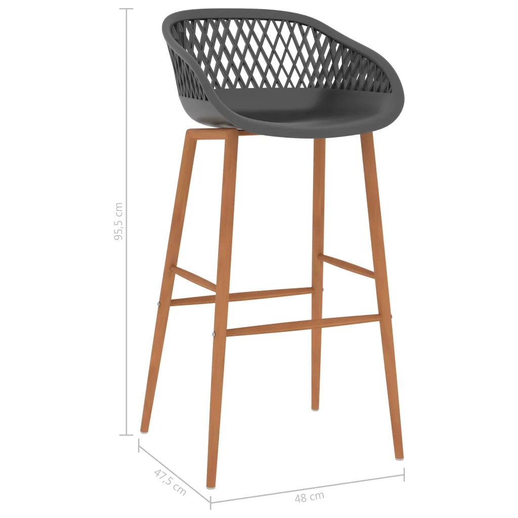 Sedie da Bar 4 pz Grigie 248166
