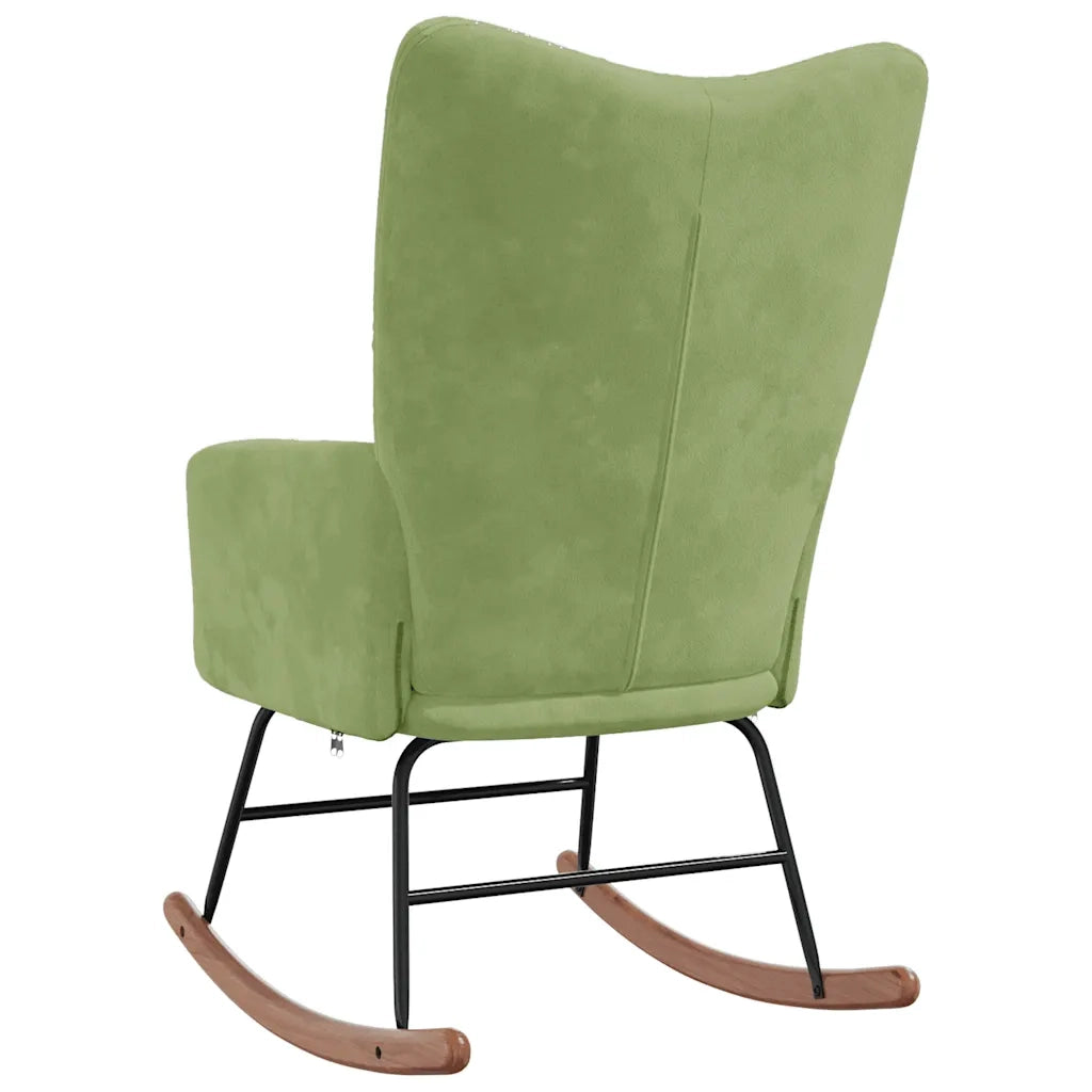 Sedia a Dondolo Verde Chiaro in Velluto 328142