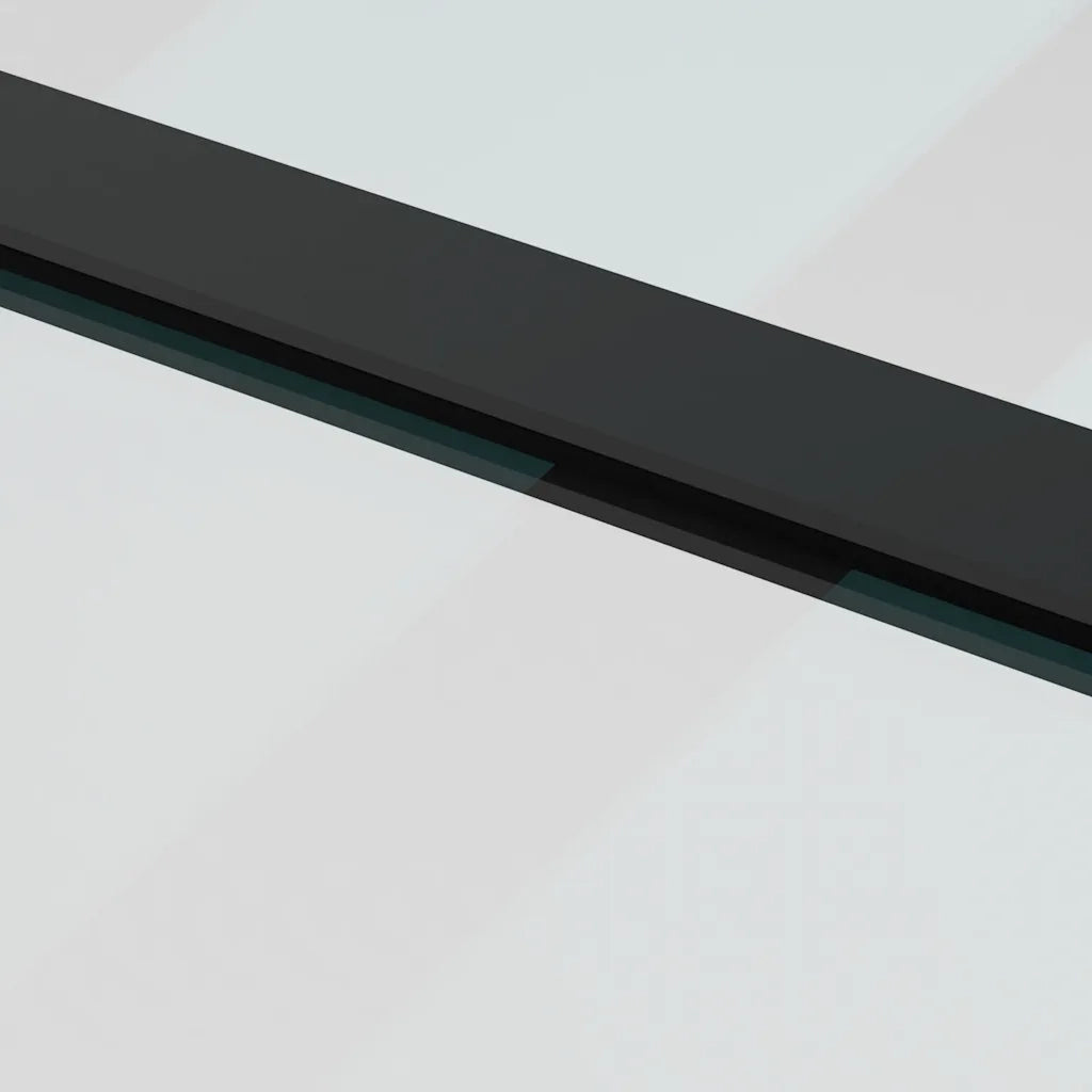 Porta Scorrevole con Ferramenta Nera 76x205 cm in Vetro ESG 3375796
