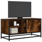 Mobile TV Rovere Fumo 80x34,5x40 cm Legno Multistrato e Metallo 848821
