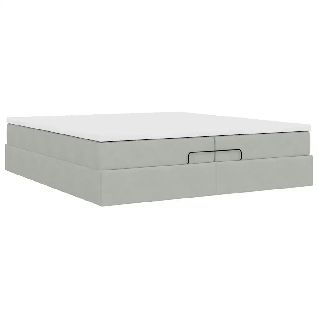 Struttura Letto Pouf con Materassi 200x200 cm Velluto 3311207