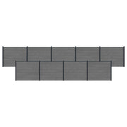 Pannello di Recinzione 9 pcs WPC e Alluminio Grigio