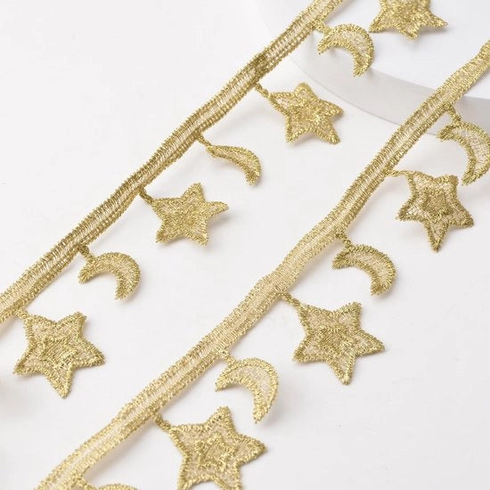 Decorazione Vintage a Tendenza con Patto di Stella/Luna - 10 Metri - Lint Decorativo - Confezione Regalo - Album Scrapbook - Creazione di Carte da Attività