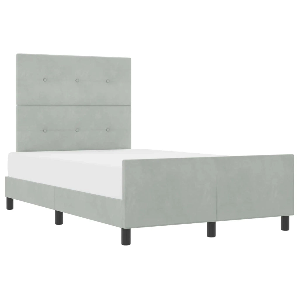 Letto a molle con testiera Grigio chiaro 120 x 190 cm Velluto 3344927