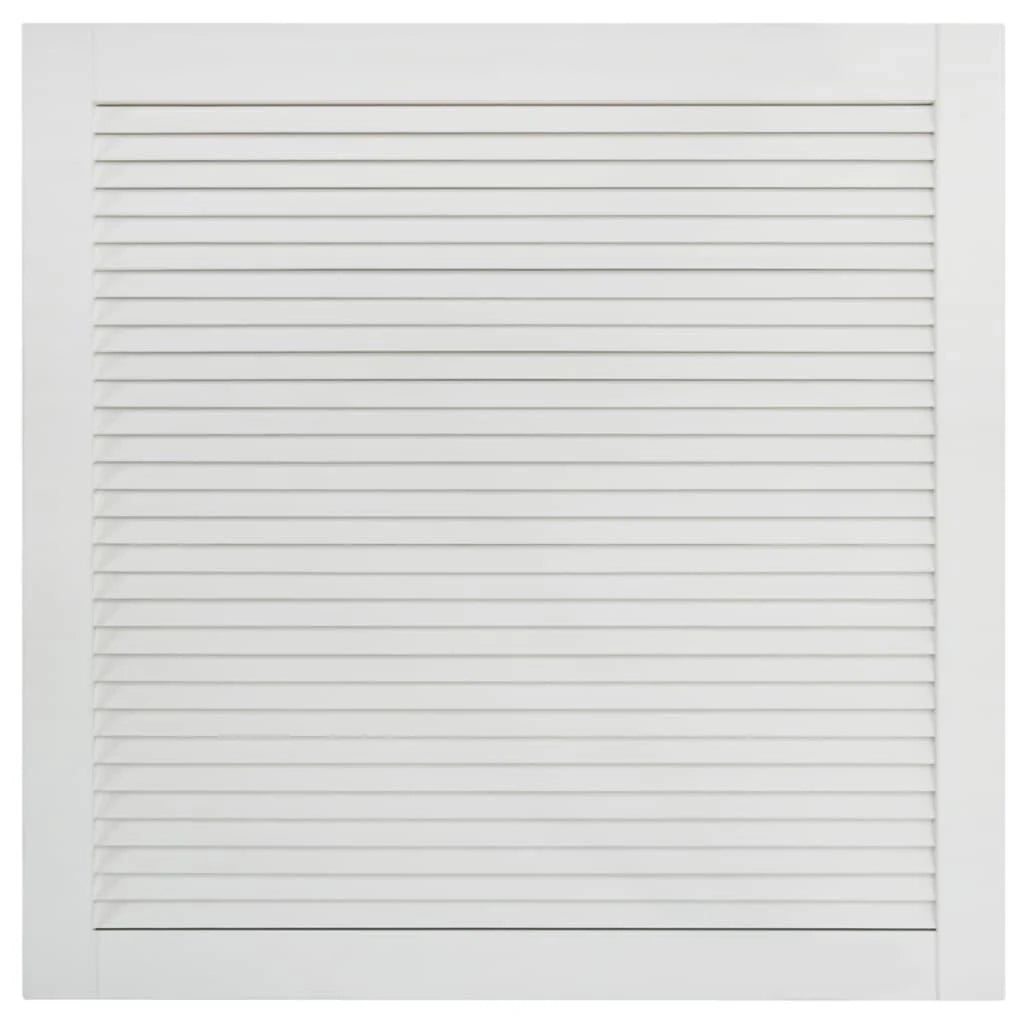 Porta a persiana in legno massello di pino anta per mobile anta per mensola rivestimento per armadio guardaroba paravento 39,5x39,4 cm bianco 02_0003878