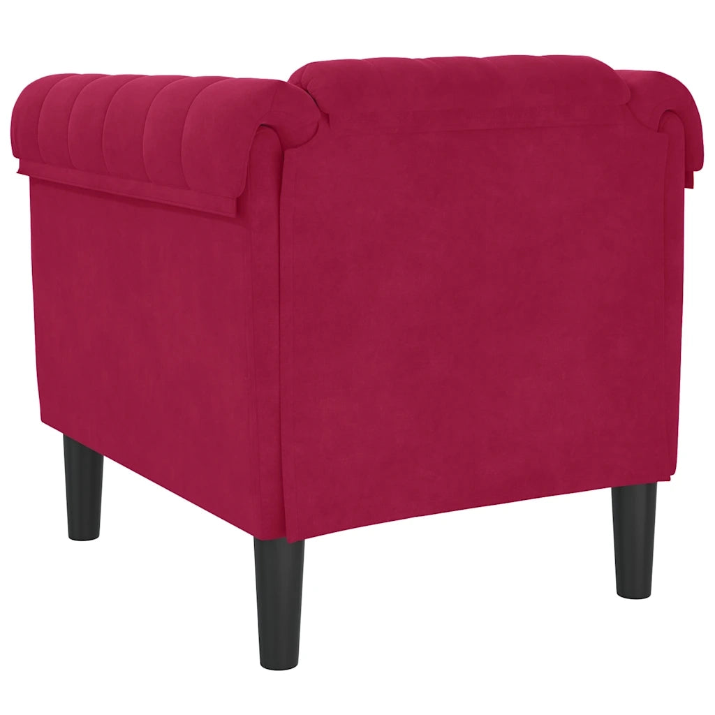 Poltrona Rosso Vino in Velluto 372569