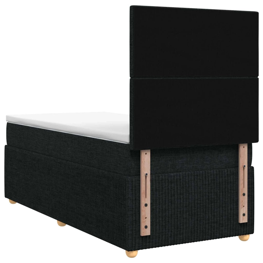 Letto box spring con materasso Nero 90 x 200 cm Tessuto 3454307