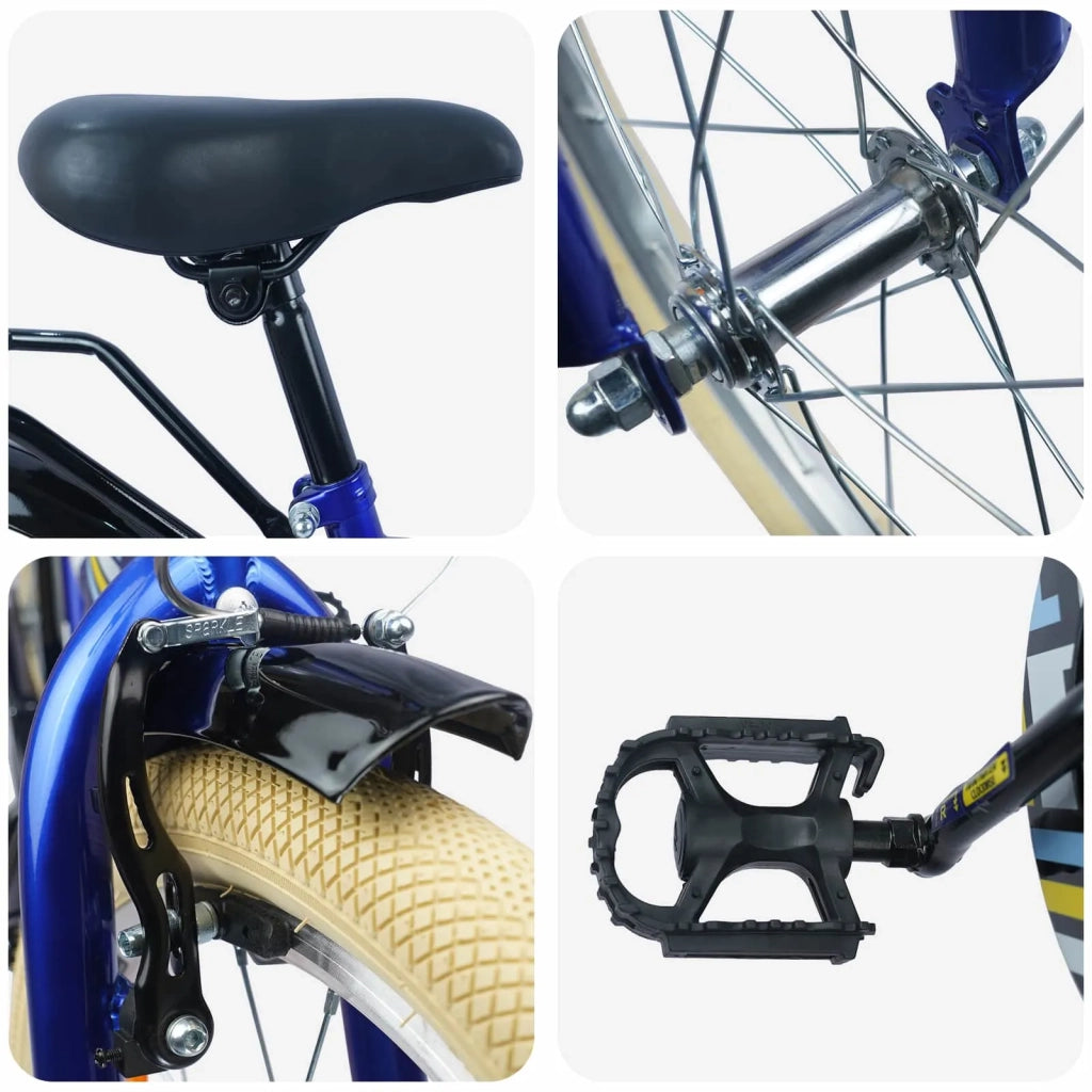 Bicicletta per Bambini 24 Pollici per 8-12 anni Blu Scuro 42009494