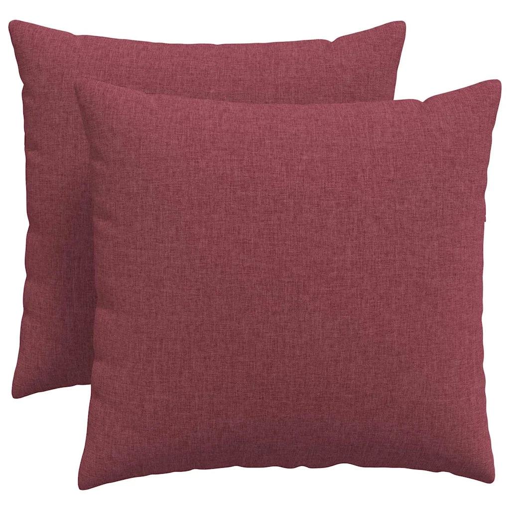 Cuscini da Divano 2 pz | Cuscini per sedie Rosso Vino 50 x 50 cm Tessuto
