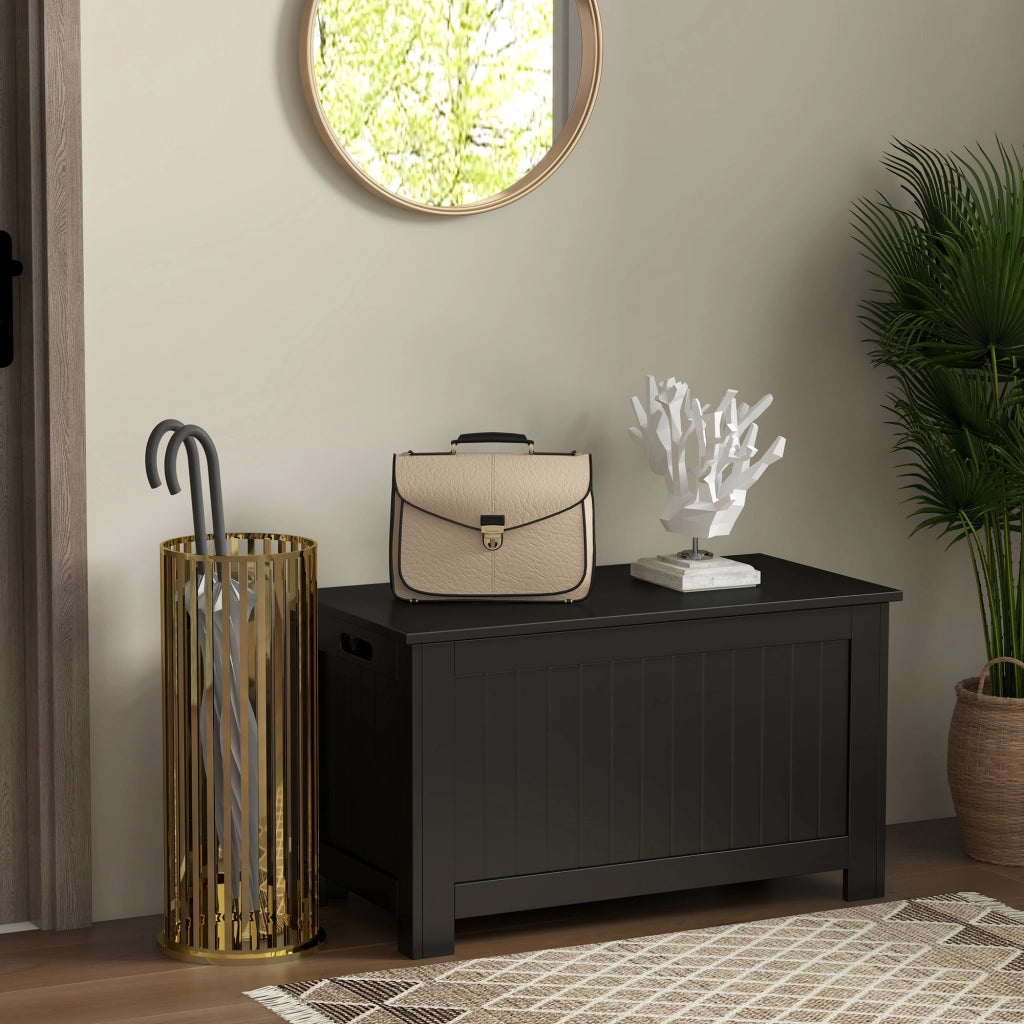 Baulo di Stoccaggio con Coperchio ¨C zephmum ¨C 81x40x46 cm Nero