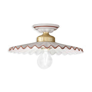 Plafoniera Classica L&aposAquila Ottone E Ceramica Decorato Diam. 31Cm Luce E27