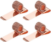 4 pacchi di clip per penne in metallo con lente regolabile, organizzatore per penne e matite con lente orizzontale singola per quaderno, cartellino, roségold.