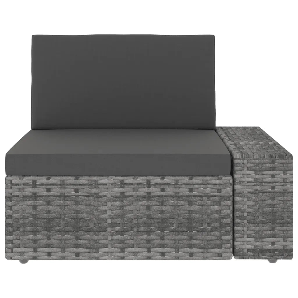 Set Divani da Giardino 7 pz con Cuscini in Polyrattan Grigio 3067178