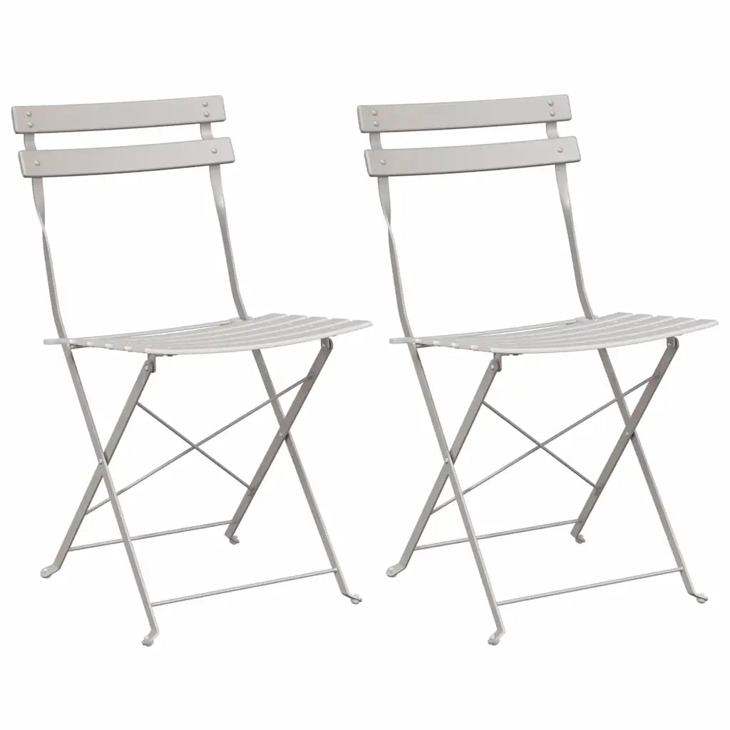 Sedia Pieghevole da Giardino 2 pcs Beige 42 x 46 x 82cm Metallo 42002959