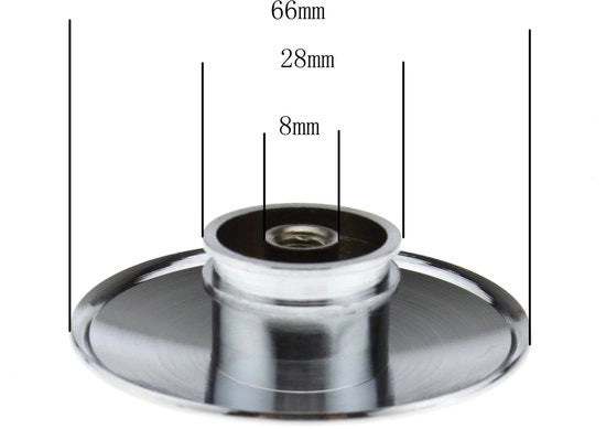 Wastafier pop-up con meccanismo a vite a manovella - 66 mm - Finestra in acciaio - Veermeccanismo - Vite M8 - Gomma di tenuta 40 mm - Tappo di scarico