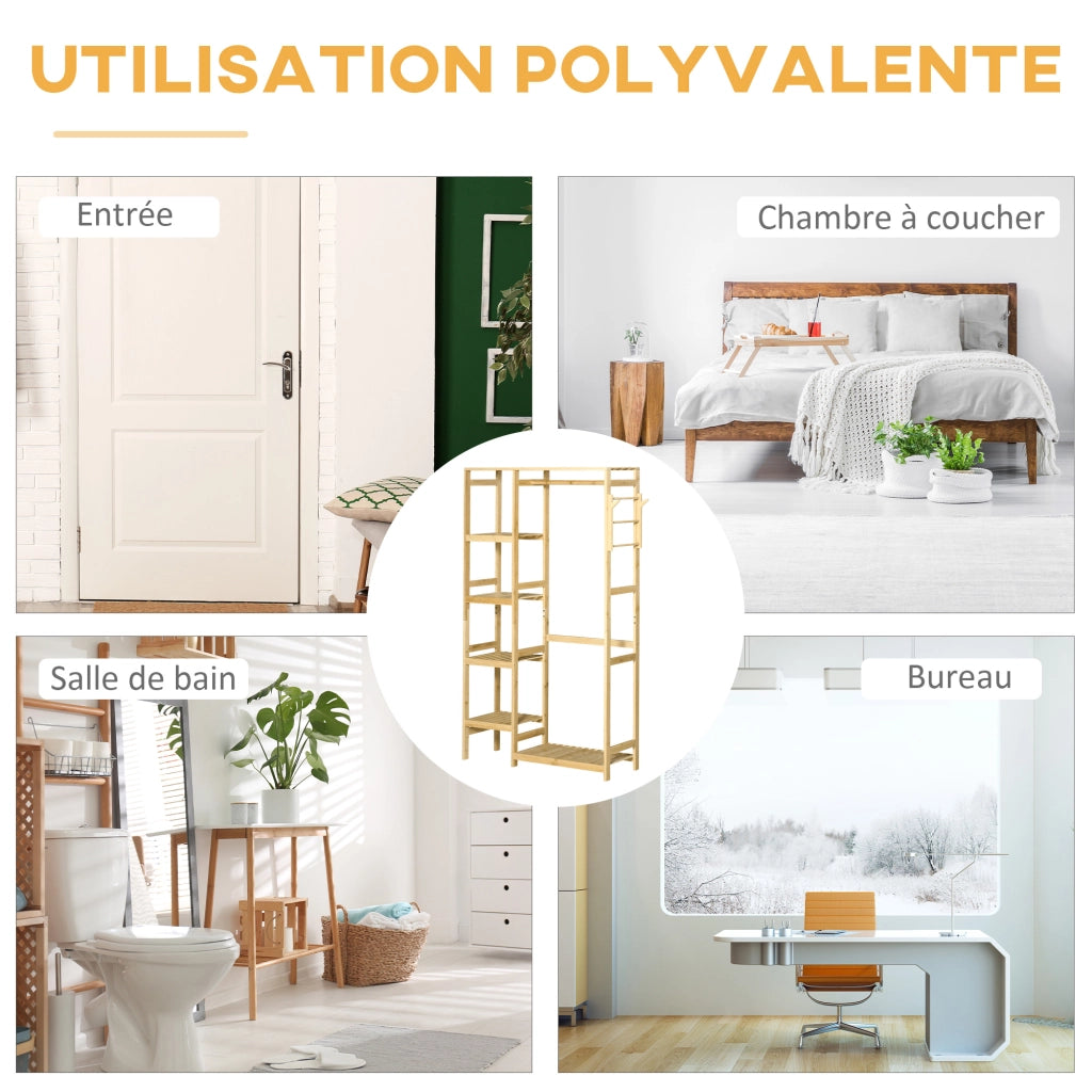 Armadio appendiabiti con ripiani e 4 ganci ¨C Minimal ¨C 90x30x155 cm
