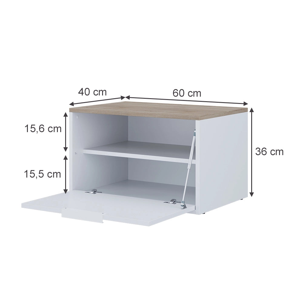 Vicco Credenza Bianco/Sonoma 60 x 36 cm con porte