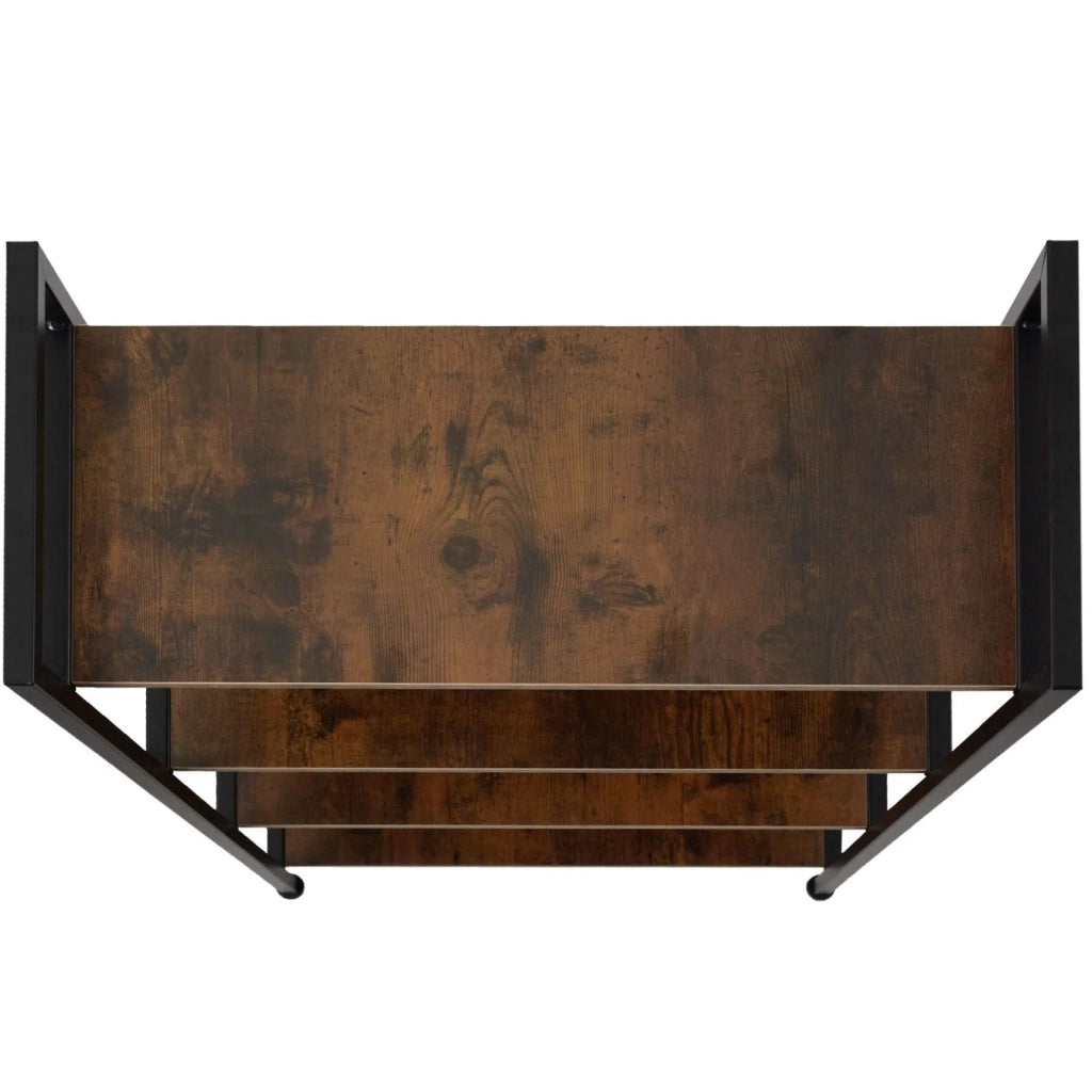 Libreria grande in stile industriale/vintage con 4 ripiani 121,5 cm marrone 08_0000278