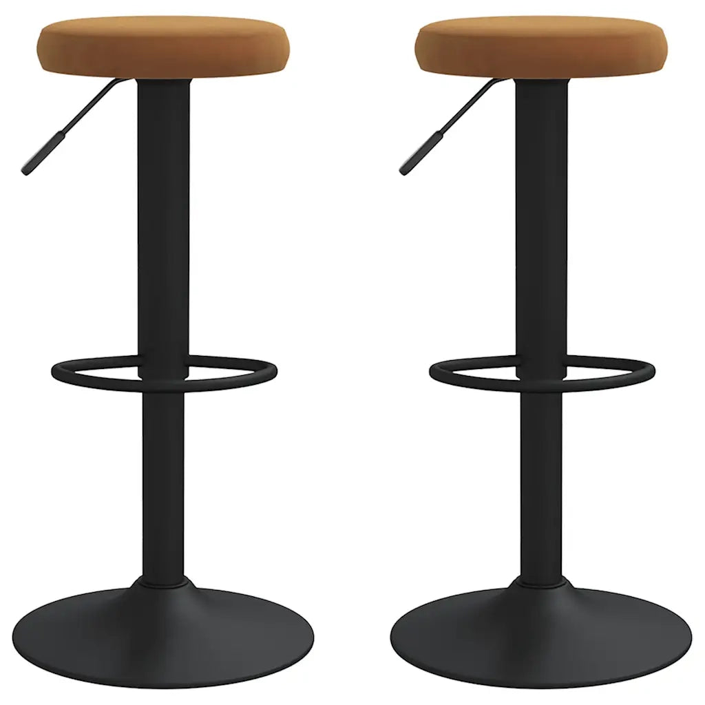 Sgabelli da Bar 2 pz Marroni in Velluto 333141
