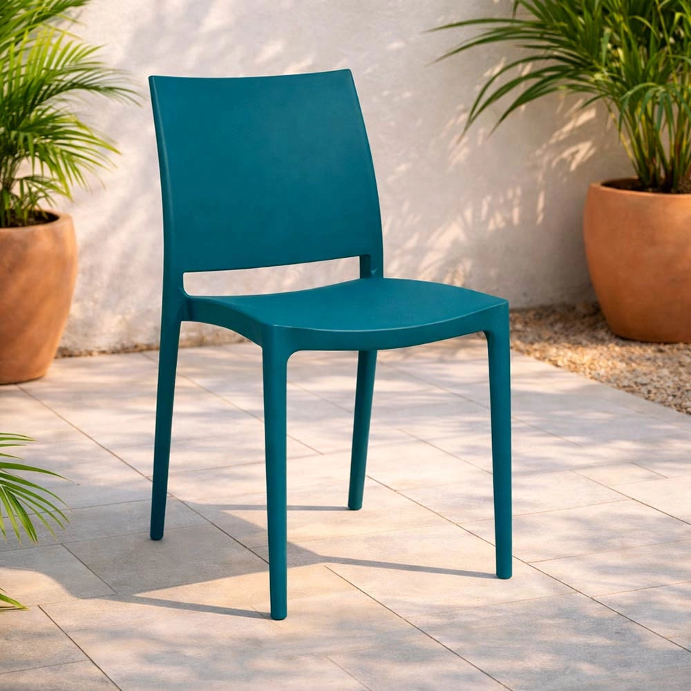 Sedia da sala da pranzo Altea in plastica colore Verde Petrolio modello comfort