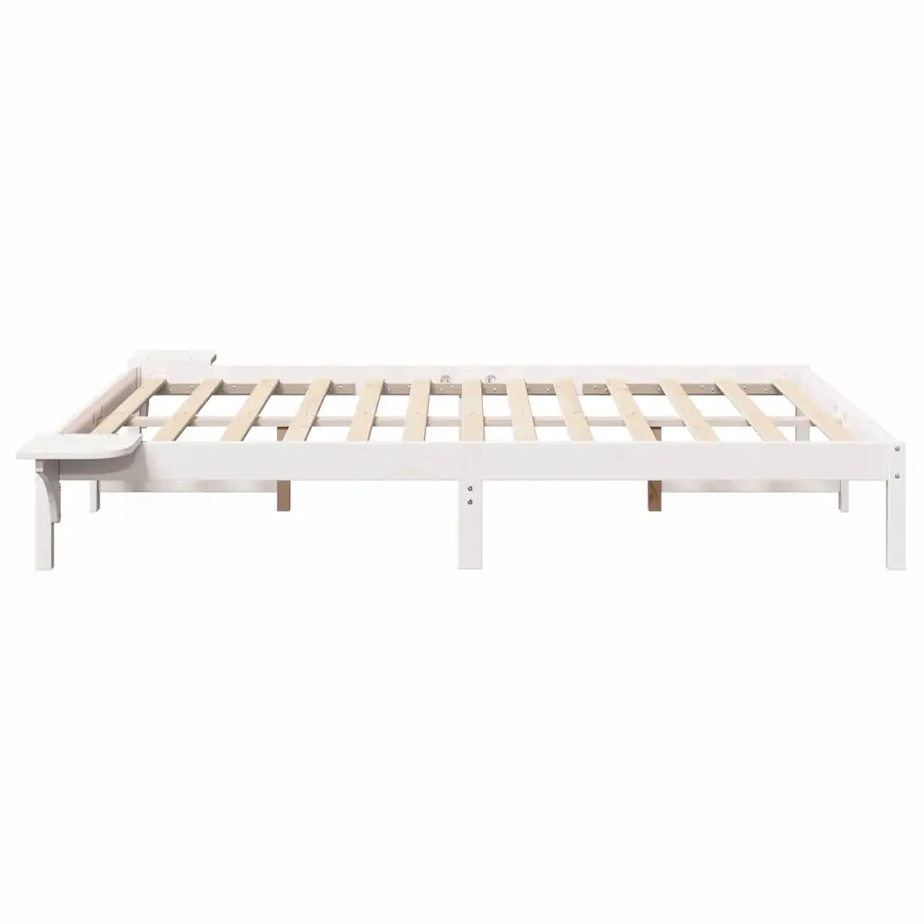 Struttura del letto Bianco 160 x 200 cm Pino massello 873182
