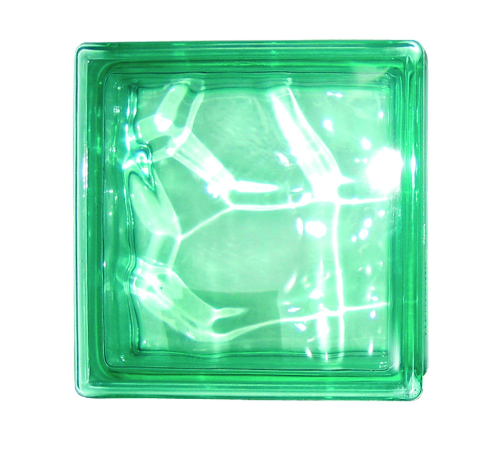 VETROMATTONE ONDULATO VERDE 19x19x8 cm - 6 pezzi