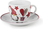 Set di Natale con 6 Cappuccino e Tazze, 90 cl, Ceramica