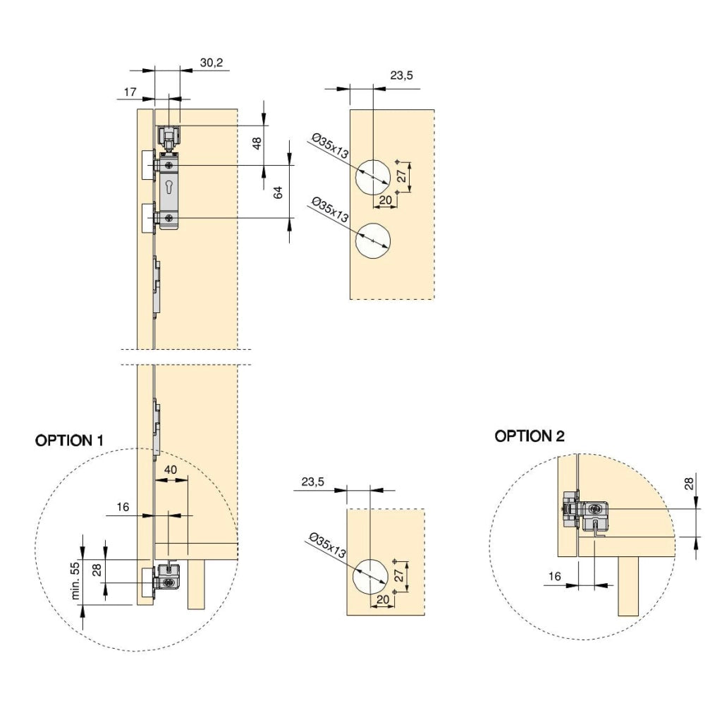 Sistema Twofold in Formato Kit per 2 Ante Scorrevoli in Legno Pensili e Pieghevoli Emuca
