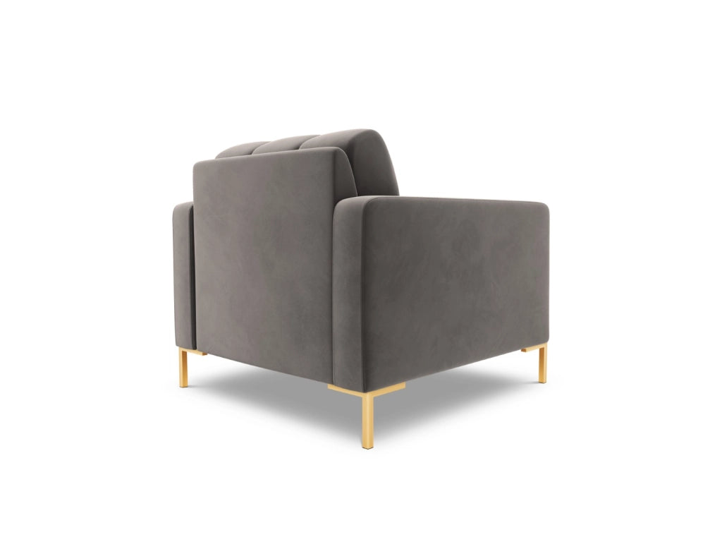 Cosmopolitan Design - Poltrona "Bali" in velluto grigio chiaro 