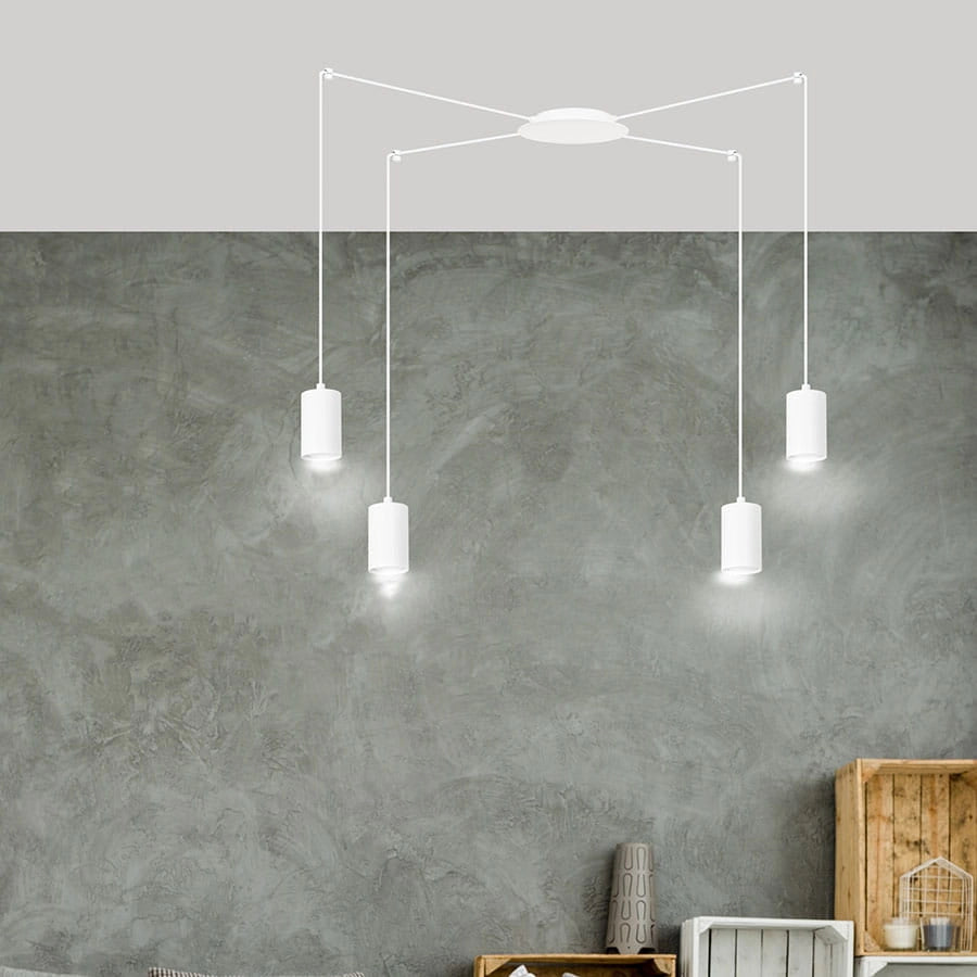 Lampadario Emibig Traker 4xGU10 bianco regolabile 3m