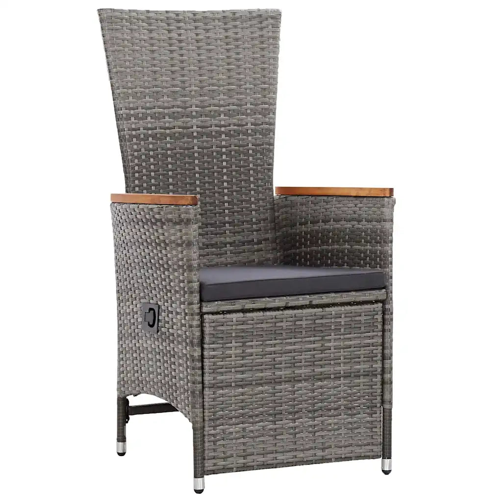 Set da Pranzo per Giardino con cuscino 7 pcs Grigio polyrattan 3379455