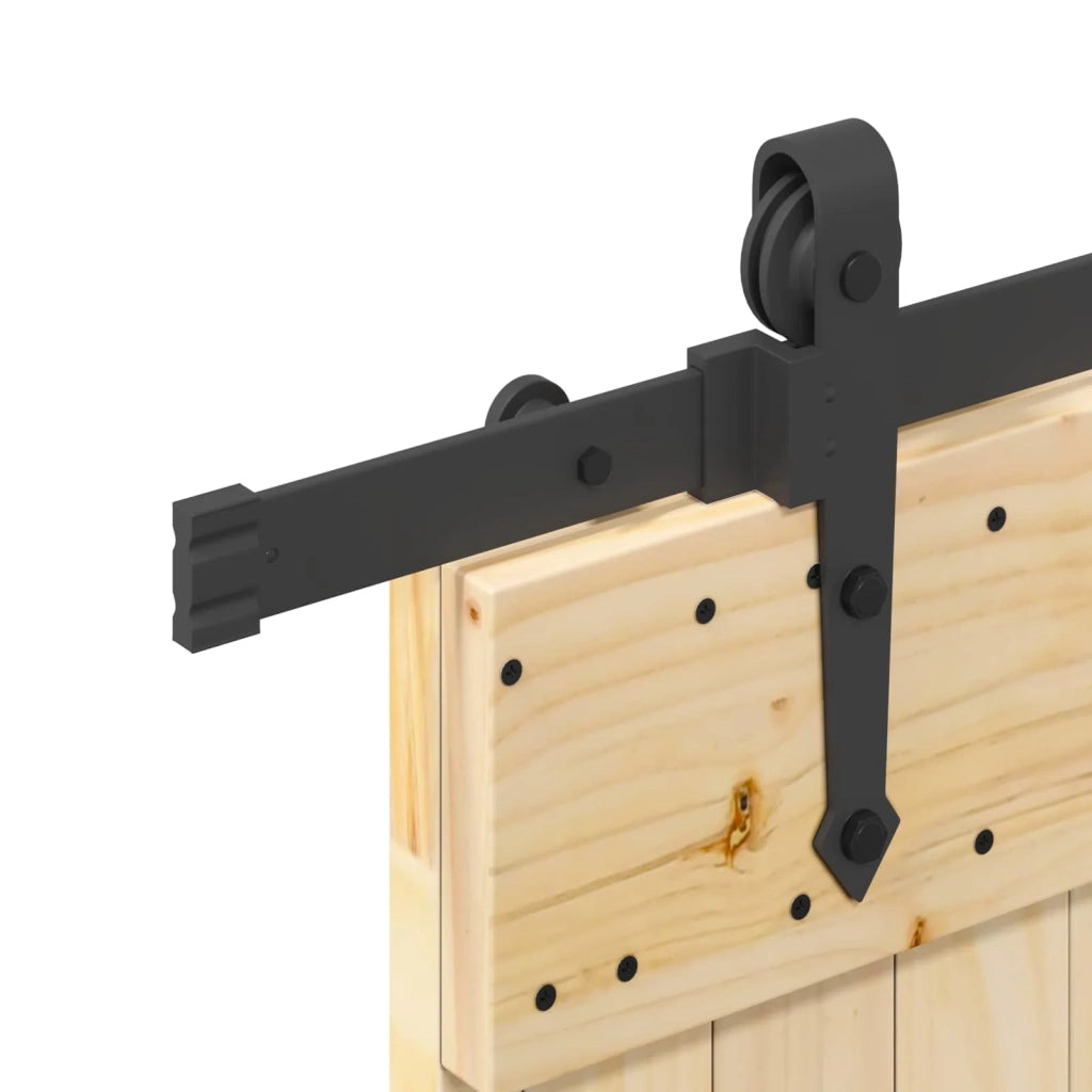 Porta scorrevole NARVIK Naturale e Nero 80 x 210 cm (152,5 cm) 3445288