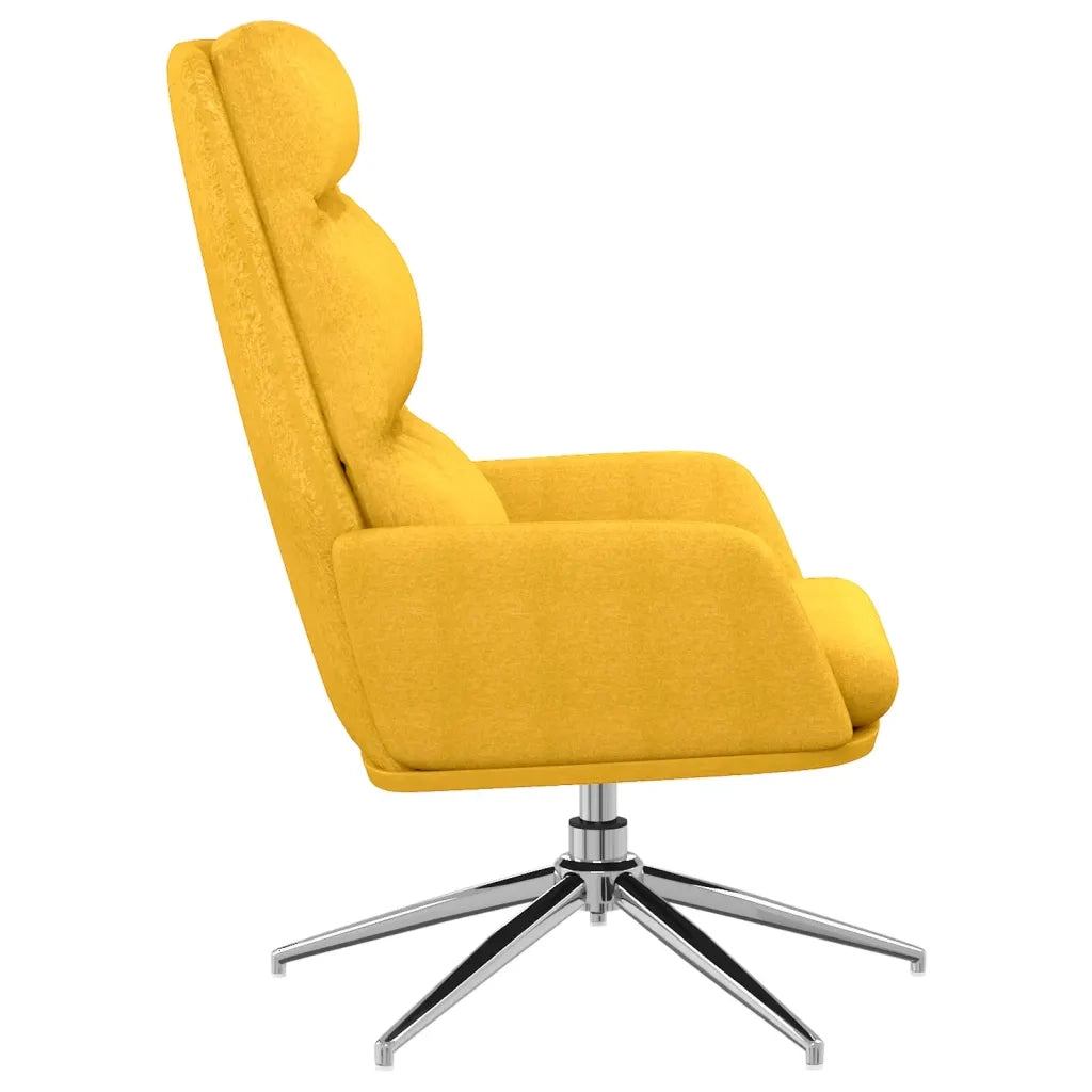 Sedia Rilassante Giallo Senape in Tessuto 341137