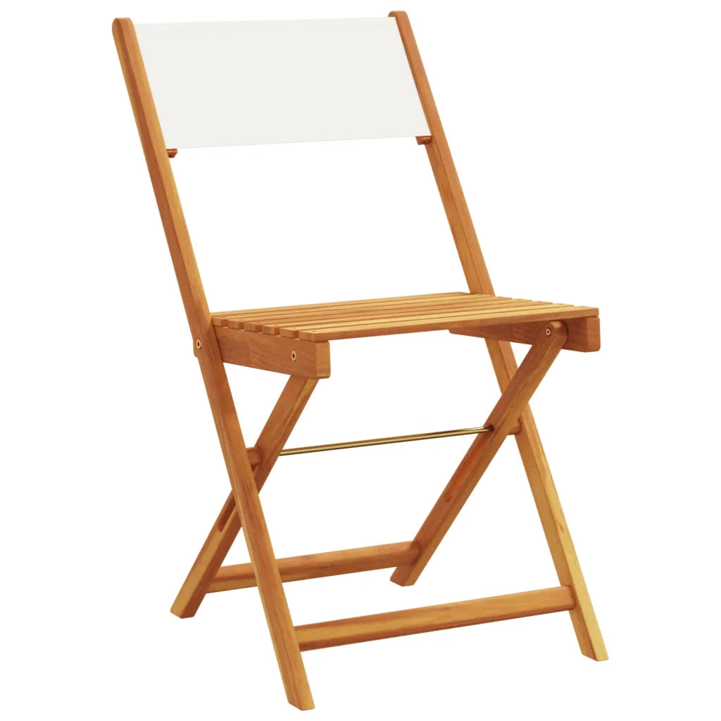 Set Pranzo da Giardino 5pz | Set Salotto da Giardino Crema in Tessuto e Legno Massello