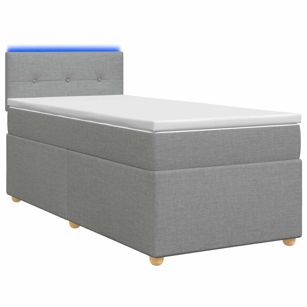 Letto box spring con materasso Grigio Chiaro 80 x 200 cm 3452289